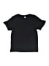 Unbranded Solid Black Short Sleeve T-Shirt Size 5 - 6 - photo 1