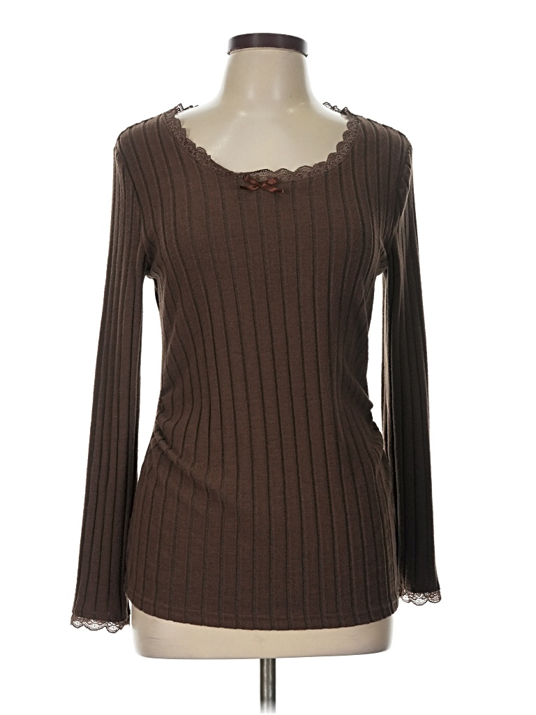 Pre-owned Shein Long Sleeve T-shirt In Brown