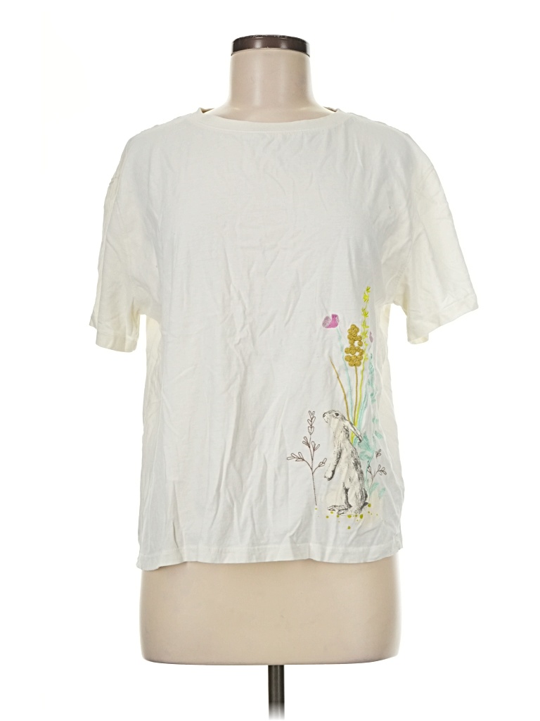 Pre-owned Assorted Brands Short Sleeve T-shirt In Ivory