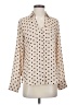 Express 100% Polyester Polka Dots Ivory Long Sleeve Blouse Size XS - photo 1