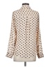 Express 100% Polyester Polka Dots Ivory Long Sleeve Blouse Size XS - photo 2