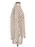 Express 100% Polyester Polka Dots Ivory Long Sleeve Blouse Size XS - photo 4