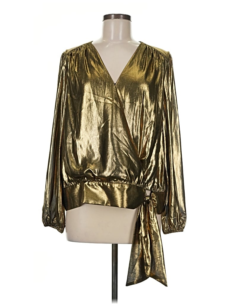 Inc International Concepts Long Sleeve Blouse In Gold