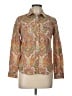 Talbots 100% Cotton Paisley Brown Long Sleeve Button-Down Shirt Size 10 Petite - photo 1