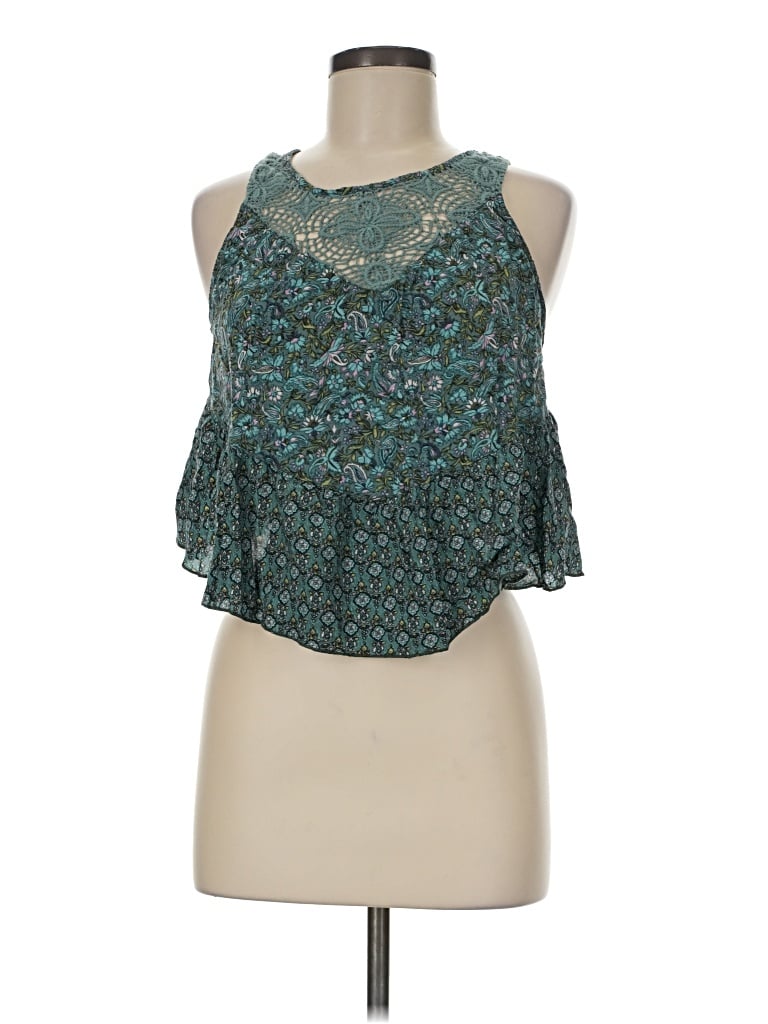 Pre-owned Anna Sui Sleeveless Blouse In Teal