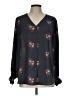 T Tahari 100% Polyester Black Long Sleeve Blouse Size L - photo 1