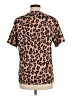Shein Animal Print Brown Short Sleeve Blouse Size 6 - photo 2