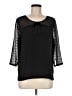 Hinge 100% Polyester Black 3/4 Sleeve Blouse Size M - photo 1