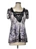 Unity World Wear Gray Short Sleeve Blouse Size L (petite) - photo 1