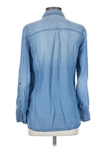 LED Luxe Essentials Denim Long Sleeve Button-Down Shirt (view 2)