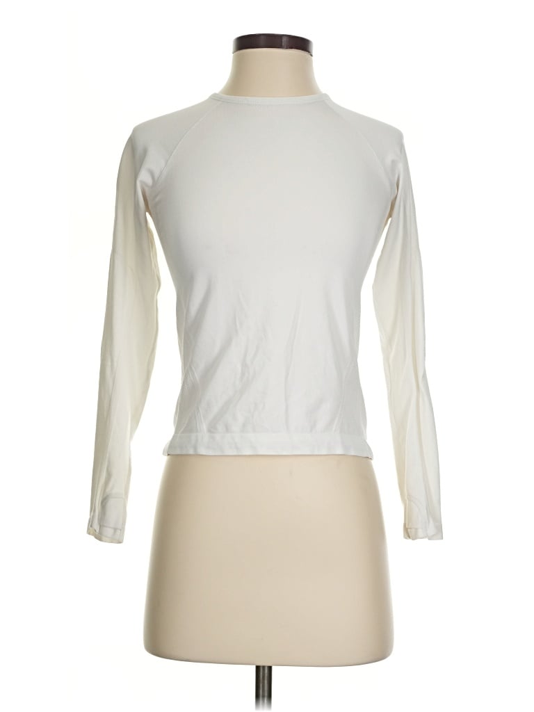 Pre-owned Athleta 3/4 Sleeve T-shirt In Ivory