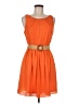 Teeze Me 100% Polyester Solid Orange Casual Dress Size 7 - photo 1