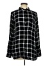 Old Navy Plaid Black Long Sleeve Blouse Size L - photo 1