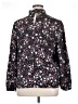 Ann Taylor 100% Polyester Floral Black Long Sleeve Blouse Size XL - photo 2