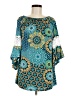 Win Win Teal 3/4 Sleeve Blouse Size M - photo 1