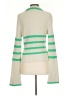 Central Park West Stripes Green Pullover Sweater Size S - photo 2