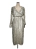 Mac Duggal 100% Polyester Metallic Silver Cocktail Dress Size 14 - photo 1