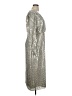 Mac Duggal 100% Polyester Metallic Silver Cocktail Dress Size 14 - photo 4