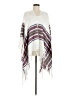 Francesca's 100% Acrylic White Burgundy Poncho One size - photo 1