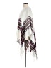 Francesca's 100% Acrylic White Burgundy Poncho One size - photo 5