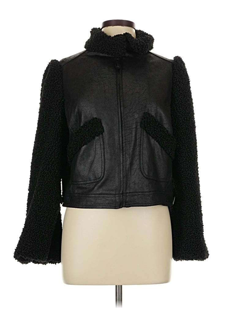 Pre-owned Max Studio Faux Fur Jacket In Black