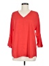 Chaus 100% Polyester Red 3/4 Sleeve Blouse Size M - photo 1