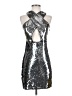 Express 100% Polyester Metallic Silver Cocktail Dress Size 4 - photo 1