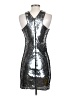 Express 100% Polyester Metallic Silver Cocktail Dress Size 4 - photo 2