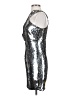 Express 100% Polyester Metallic Silver Cocktail Dress Size 4 - photo 5