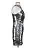 Express 100% Polyester Metallic Silver Cocktail Dress Size 4 - photo 4