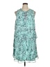 Nine West 100% Polyester Print Teal Cocktail Dress Size 16 - photo 1