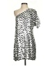 ABS Allen Schwartz 100% Polyester Graphic Silver Cocktail Dress Size 4 - photo 1
