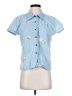 SASSON Blue Short Sleeve Blouse Size S - photo 1