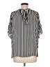 Ann Taylor LOFT 100% Polyester Stripes Black Short Sleeve Blouse Size M - photo 2
