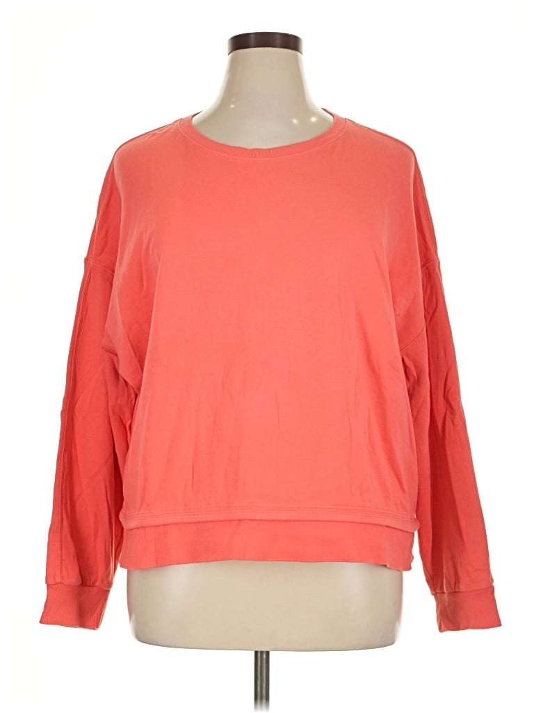 Pre-owned Athleta 3/4 Sleeve T-shirt In Orange