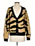 Le Superbe Animal Print Zebra Print Tan Gold Cardigan Size XS - photo 1