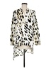 Chico's 100% Polyester Animal Print Ivory Long Sleeve Blouse Size Med (1) - photo 1