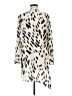 Chico's 100% Polyester Animal Print Ivory Long Sleeve Blouse Size Med (1) - photo 2