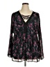 Torrid 100% Polyester Black Long Sleeve Blouse Size 1X Plus (1) - photo 1