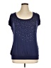 Ashley Stewart Stars Blue Short Sleeve Top Size 14 - 16 Plus - photo 1