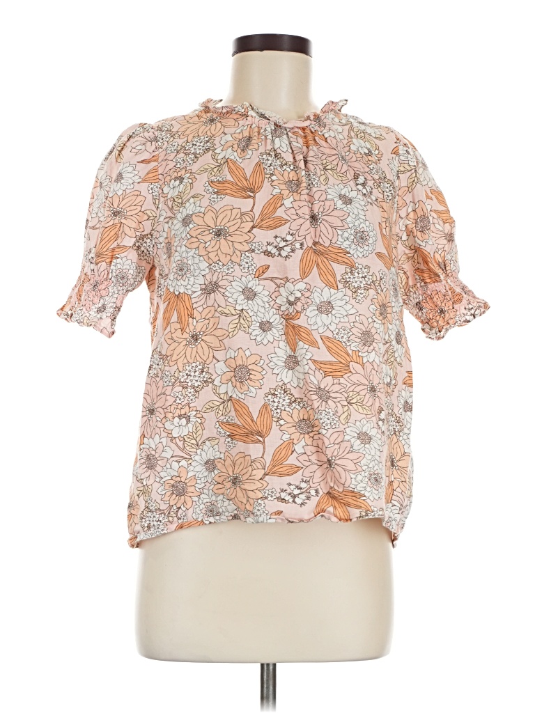 Pre-owned Jcrew Short Sleeve Blouse In Orange