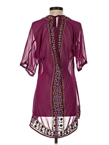 Scoop Short Sleeve Silk Top (view 2)