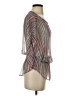 Parker Silver 3/4 Sleeve Silk Top Size S - photo 4
