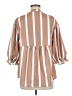 Unbranded 100% Polyester Stripes Tan 3/4 Sleeve Blouse Size M - photo 2