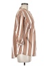 Unbranded 100% Polyester Stripes Tan 3/4 Sleeve Blouse Size M - photo 4