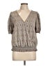 MELLODAY Brown Short Sleeve Blouse Size L - photo 1