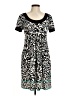 New Directions 100% Polyester Print Black Casual Dress Size 6 Petite - photo 1