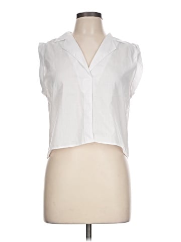 Aqua Sleeveless Button-Down Shirt (view 1)