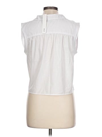 Aqua Sleeveless Button-Down Shirt (view 2)