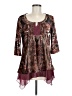 One World Burgundy 3/4 Sleeve Blouse Size M - photo 1